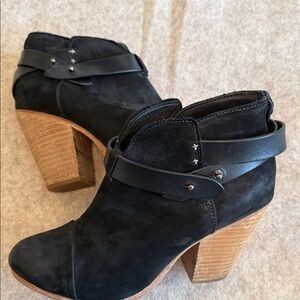 Rag and Bone Harlow Black Suede Ankle Boots